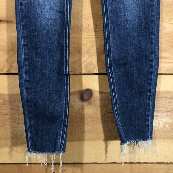 Judy Blue Skinny Fit Ankle Frayed Jeans Womens Size 3/26 Distressed Denim Blue - Picture 4 of 12
